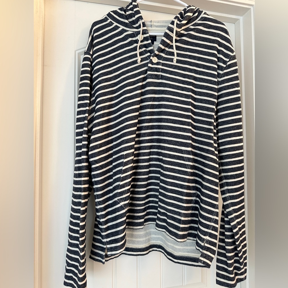J.Crew Vintage Striped Hoodie Sweatshirt Size Large